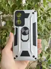 Серебряный чехол противоударный military для Tecno Pop 6 Pro / Техно Поп 6 Про
