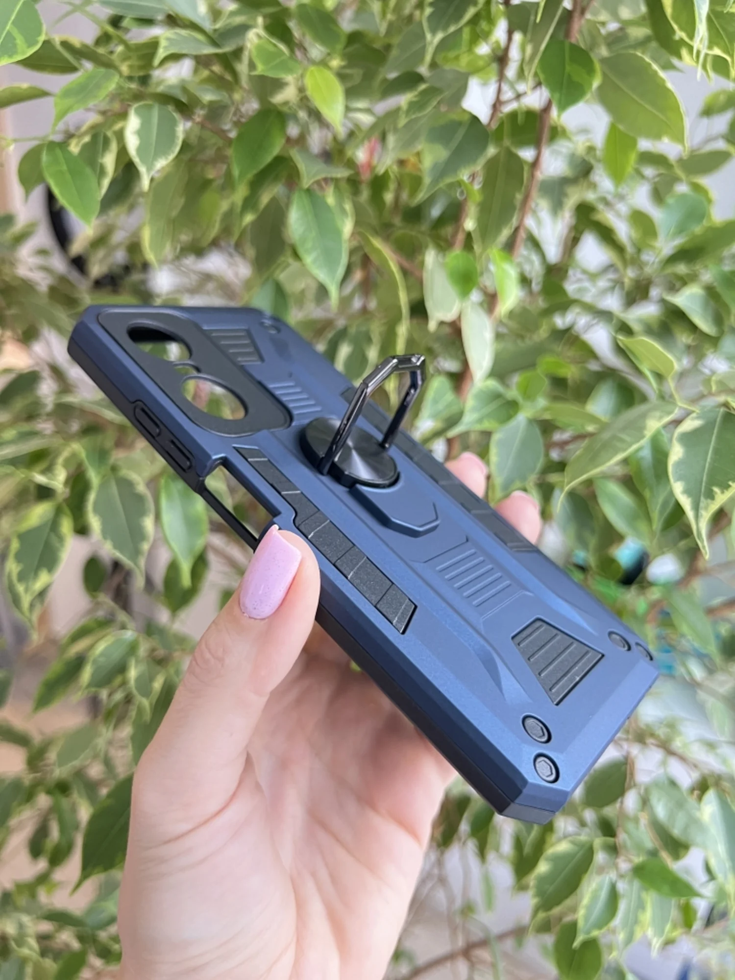 Темно-синий чехол противоударный military для Tecno Pop 6 Pro / Техно Поп 6 Про