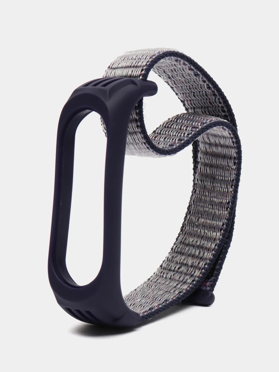 Аметистовый ремешок на липучке для Xiaomi Mi Band 3, 4, 5, 6, 7 Сяоми Ми Банд, тканевый, нейлоновый