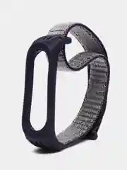Аметистовый ремешок на липучке для Xiaomi Mi Band 3, 4, 5, 6, 7 Сяоми Ми Банд, тканевый, нейлоновый