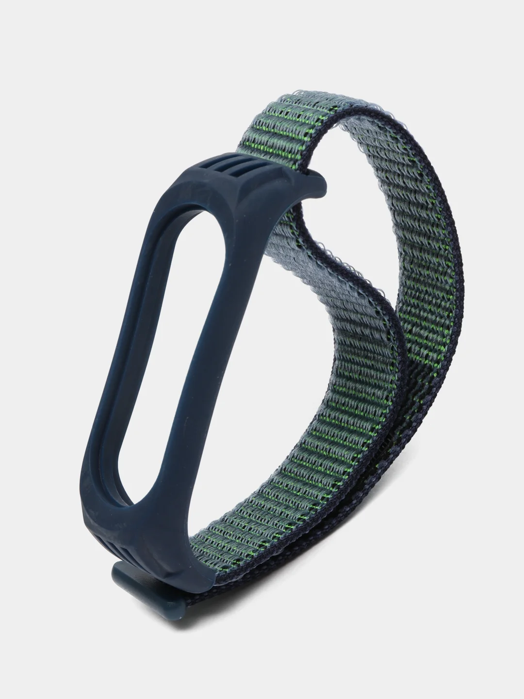 Тёмно-бирюзовый ремешок на липучке для Xiaomi Mi Band 3, 4, 5, 6, 7 Сяоми Ми Банд, тканевый, нейлоновый