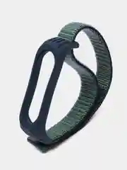 Тёмно-бирюзовый ремешок на липучке для Xiaomi Mi Band 3, 4, 5, 6, 7 Сяоми Ми Банд, тканевый, нейлоновый
