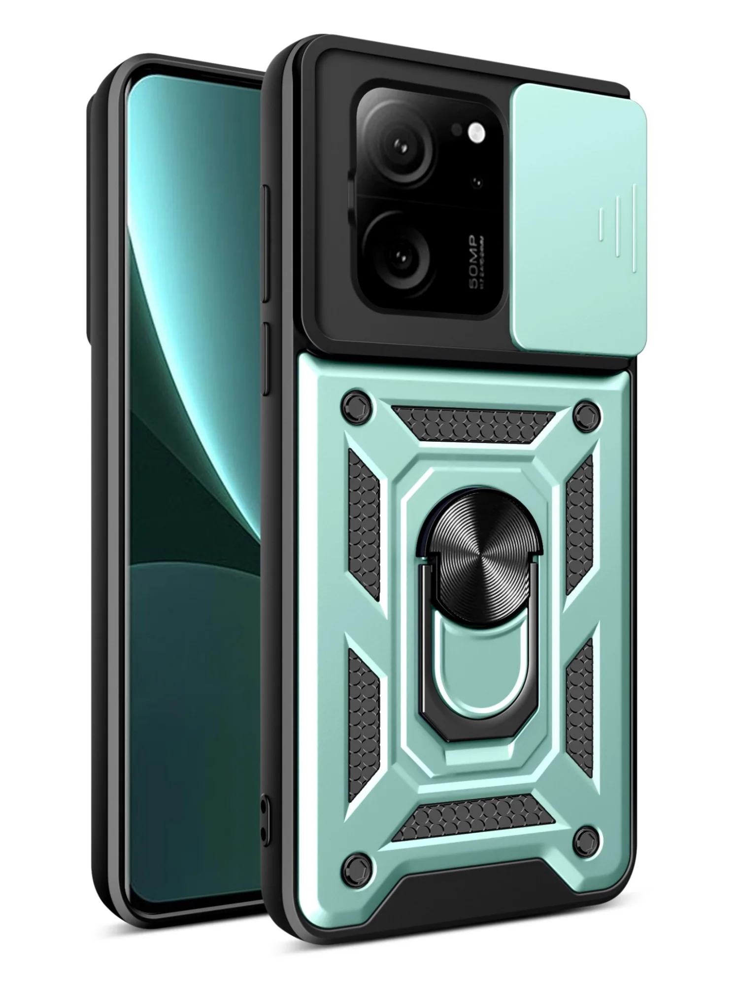Зеленый чехол противоударный armors для Xiaomi 13T и 13T Pro/Сяоми 13Т и 13Т Про с защитой камеры