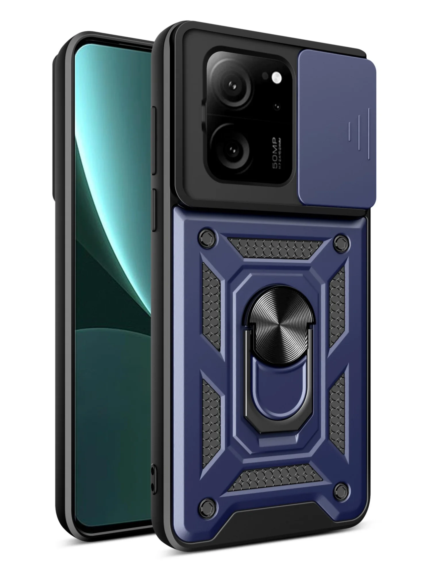 Темно-синий чехол противоударный armors для Xiaomi 13T и 13T Pro/Сяоми 13Т и 13Т Про с защитой камеры