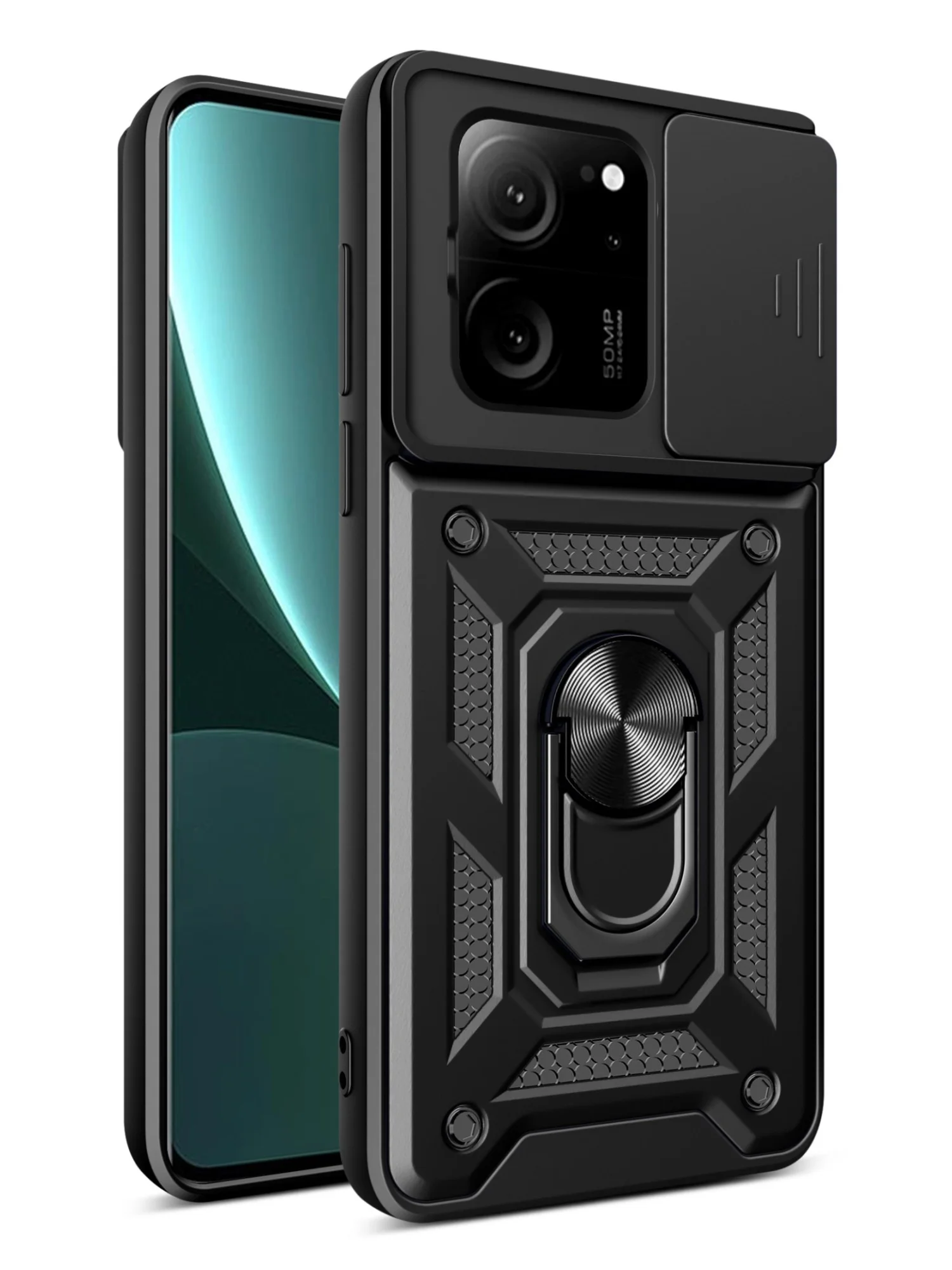 Черный чехол противоударный armors для Xiaomi 13T и 13T Pro/Сяоми 13Т и 13Т Про с защитой камеры