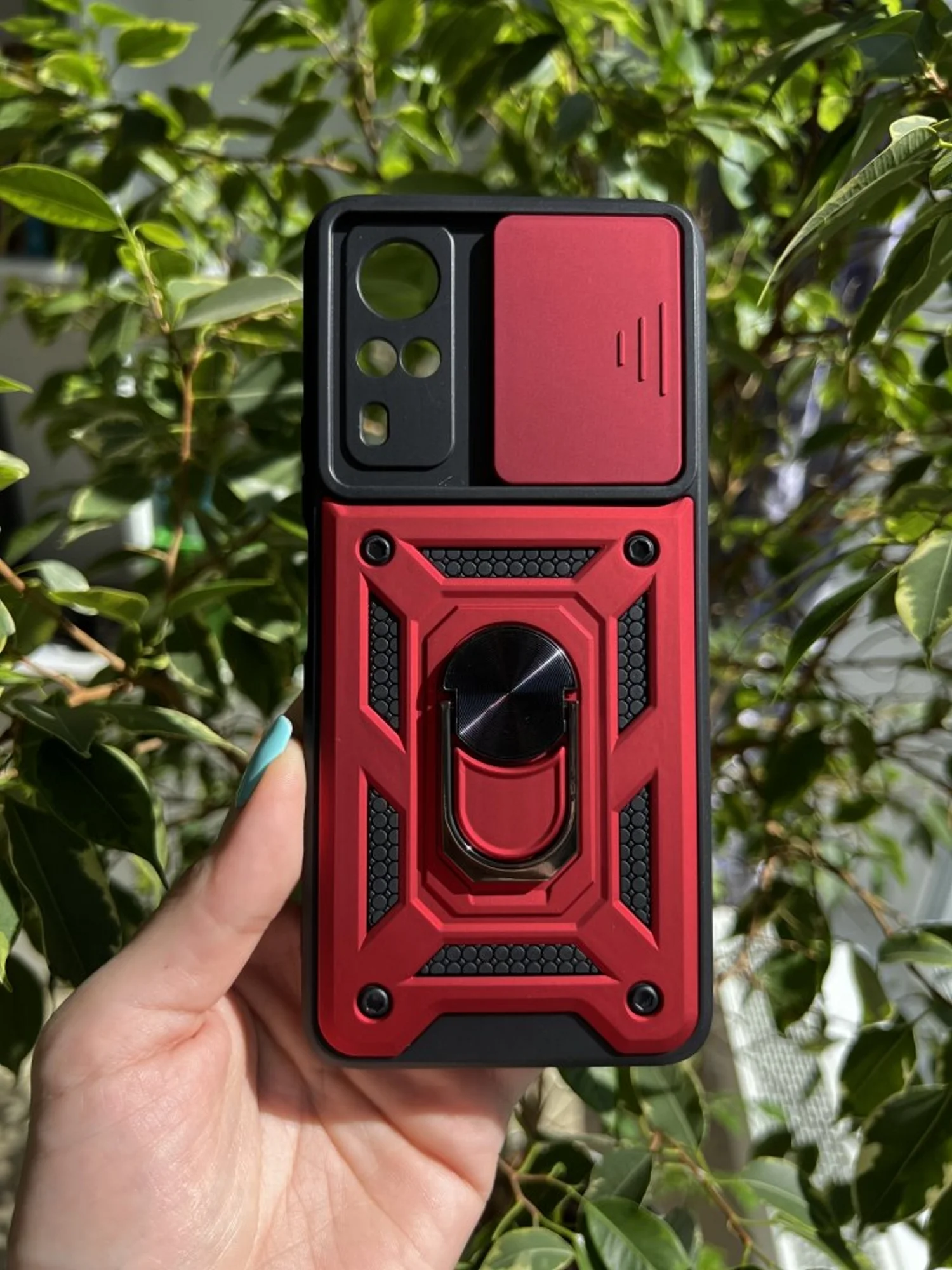 Красный чехол противоударный armors для Vivo Y31 и Y53S / Виво У31 и У53S с защитой камеры