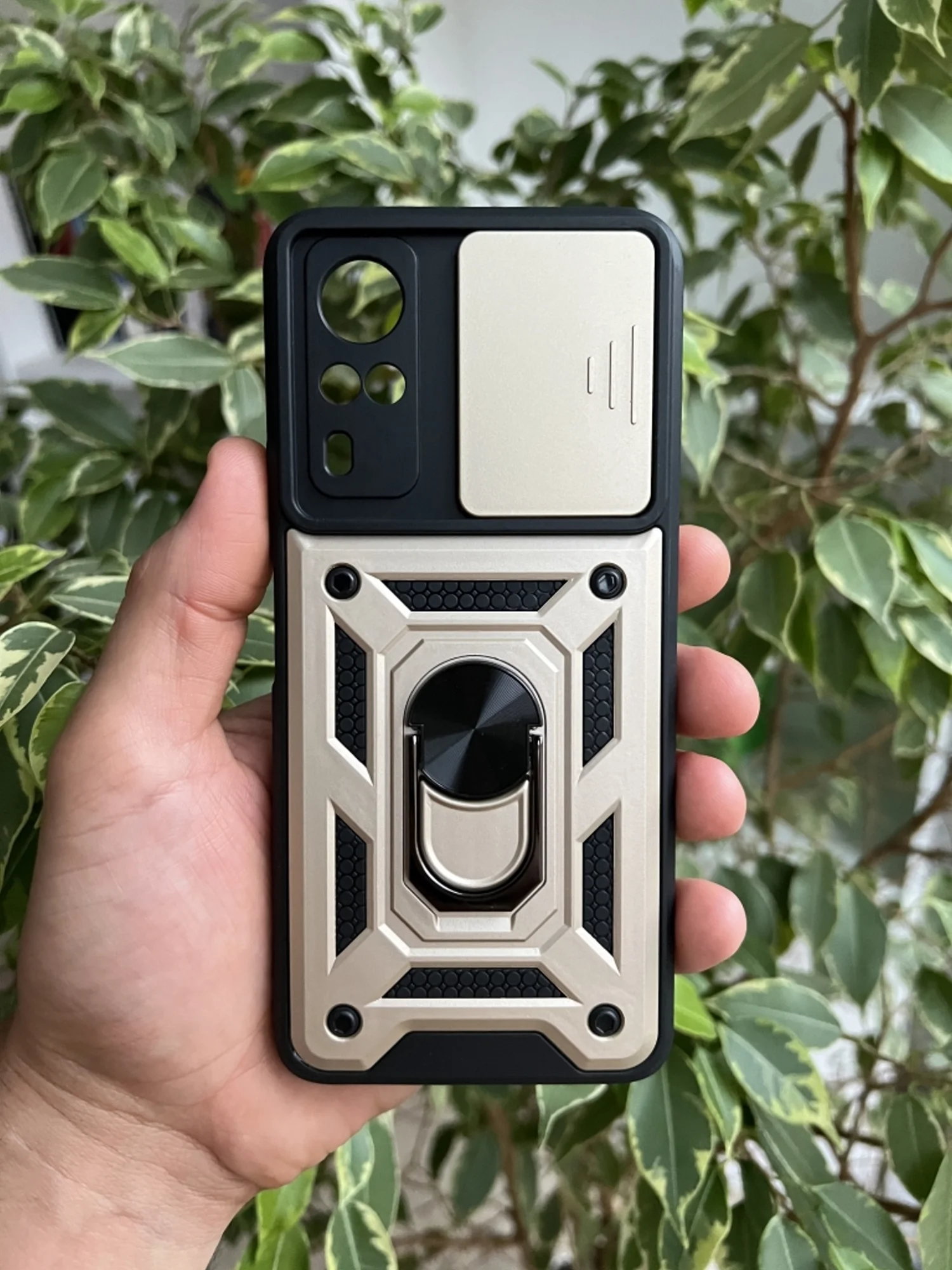 Золотой чехол противоударный armors для Vivo Y31 и Y53S / Виво У31 и У53S с защитой камеры