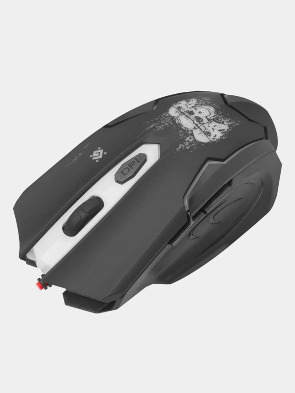 Мышь проводная Defender SKULL GM-180L черный + коврик