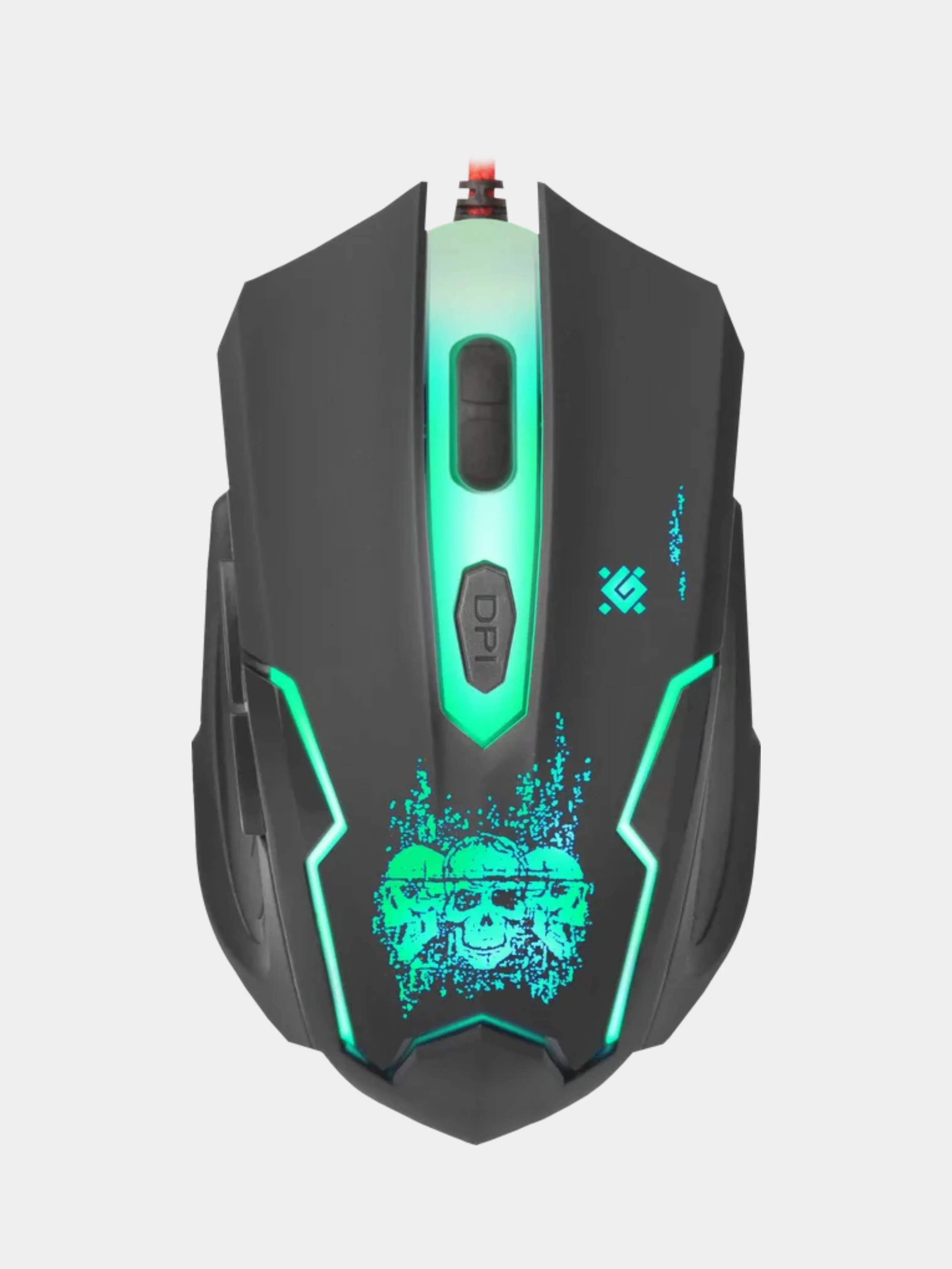 Мышь проводная Defender SKULL GM-180L черный + коврик