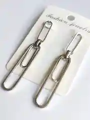 Серьги Цепи висячие под серебро