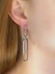 Серьги Цепи висячие под серебро