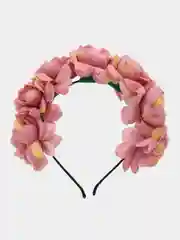 Коралловый ободок с цветами для волос для девочки
