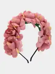 Коралловый ободок с цветами для волос для девочки