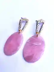 Серьги овальные, розовые