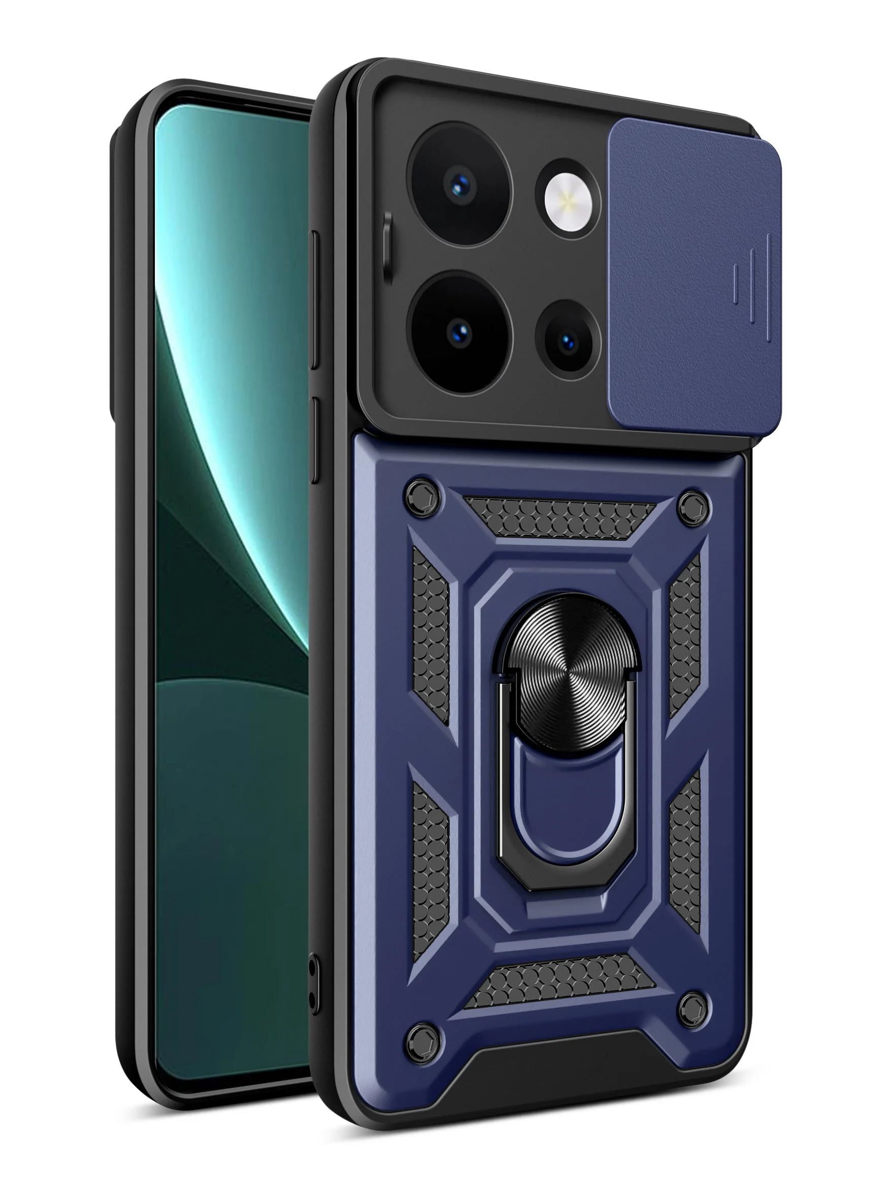 Темно-синий чехол противоударный armors для Vivo Y36 4G / Виво У36 4G с защитой камеры