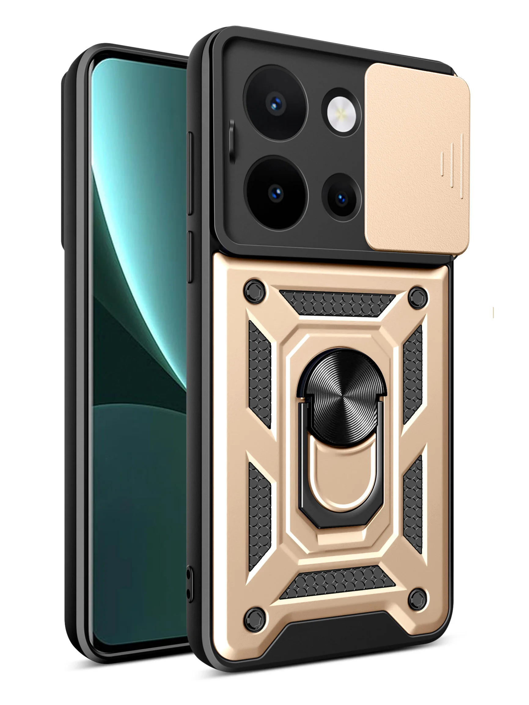 Золотой чехол противоударный armors для Vivo Y36 4G / Виво У36 4G с защитой камеры