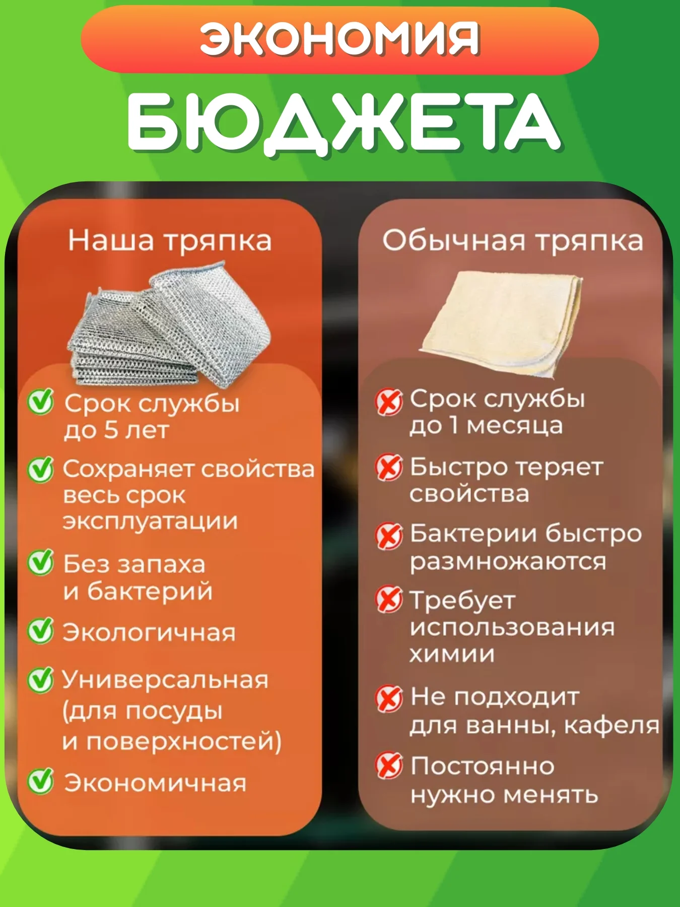 Серебряный тряпка сетка металлическая для чистки посуды, мытья, уборки кухни, ванны. Узелковая губка