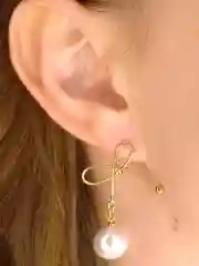 Серьги Петля с жемчугом