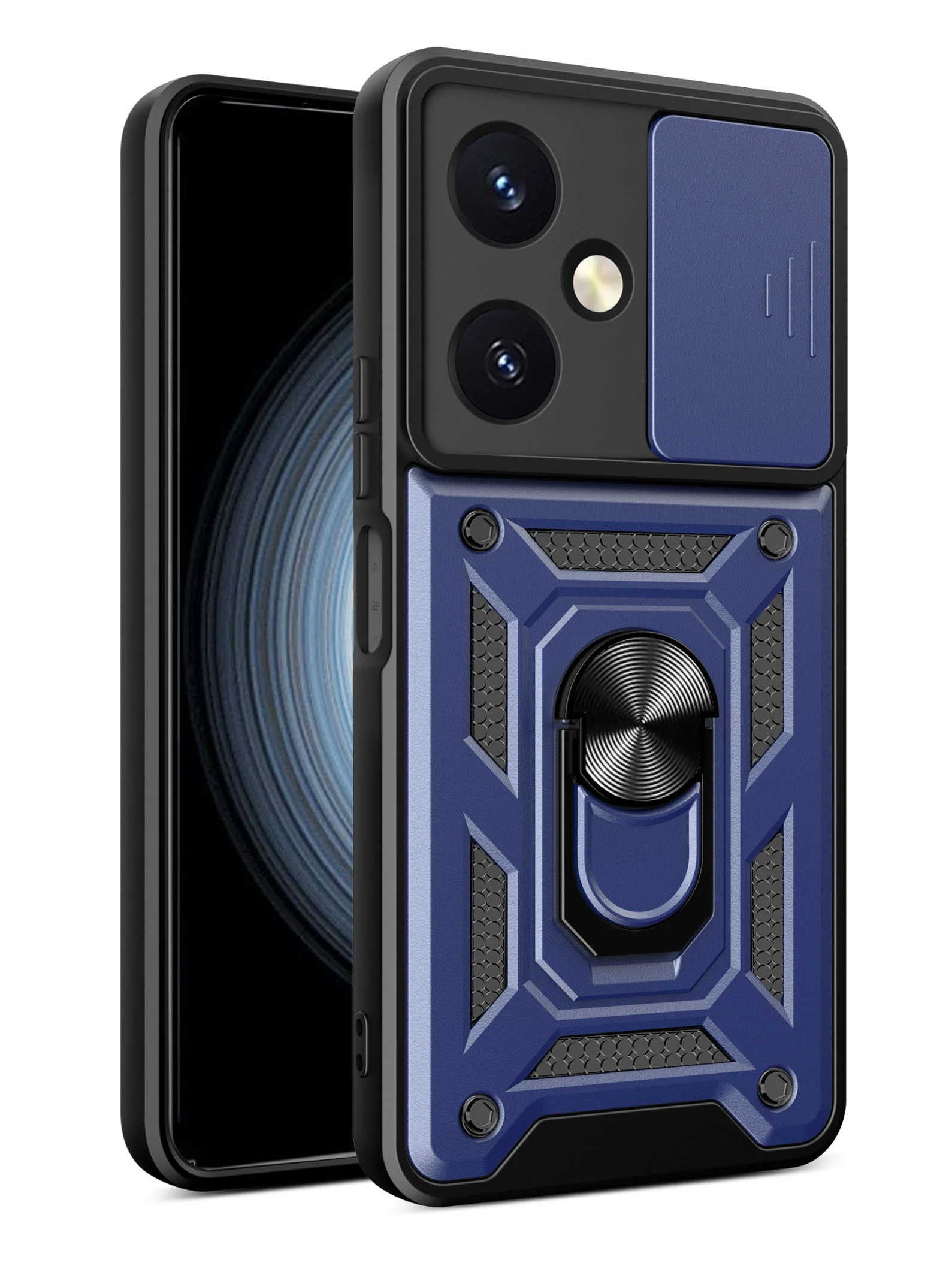 Темно-синий чехол противоударный armors для Vivo Y27 4G / Виво У27 4G с защитой камеры