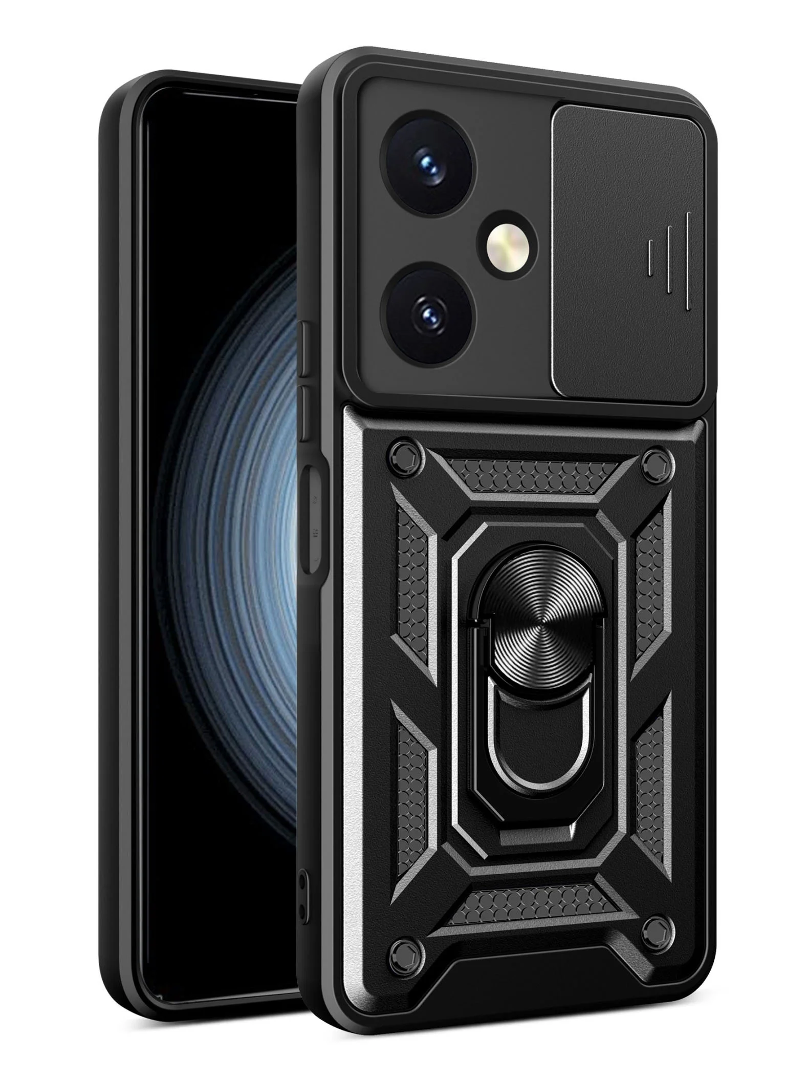 Черный чехол противоударный armors для Vivo Y27 4G / Виво У27 4G с защитой камеры