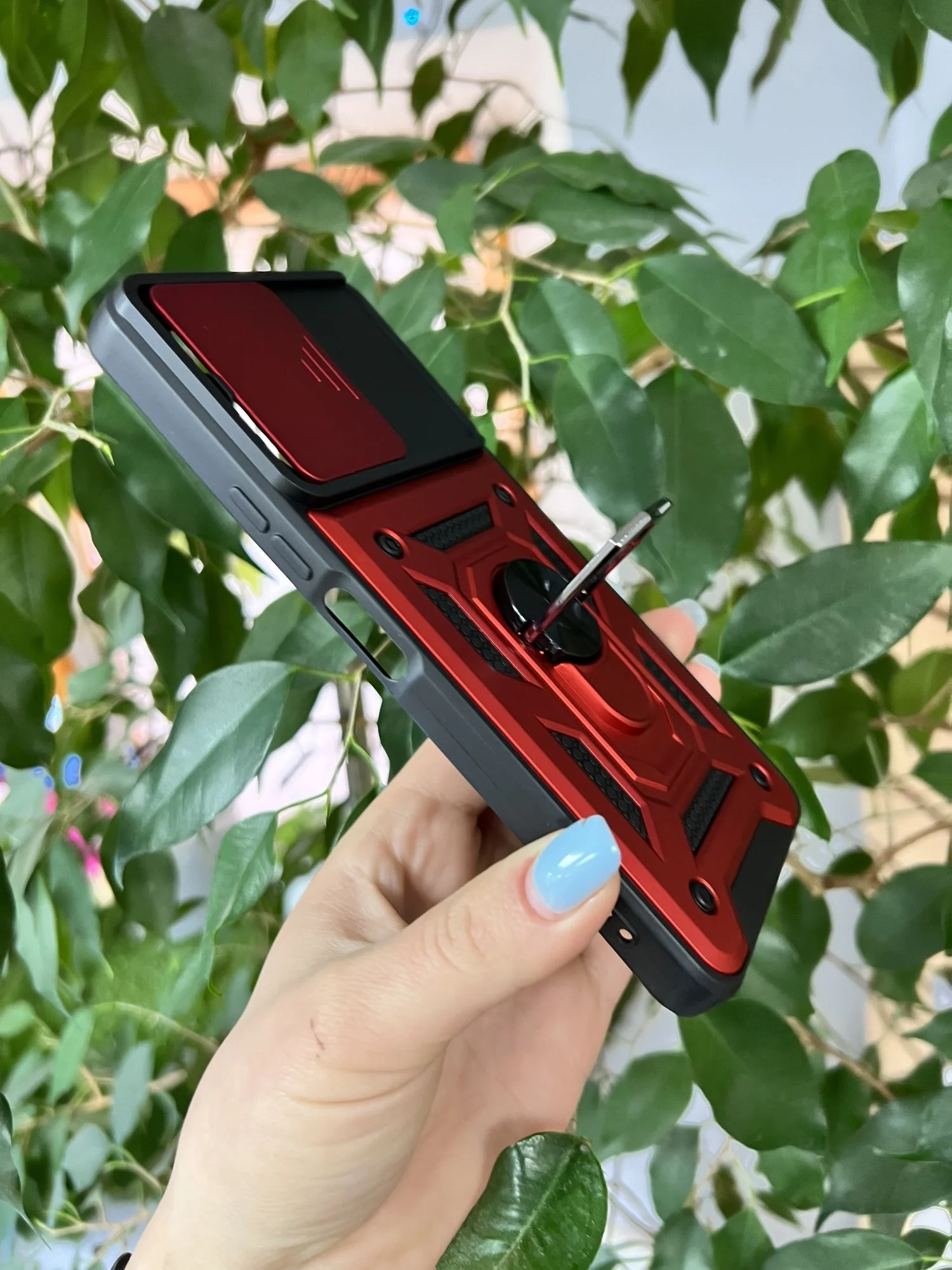 Красный чехол противоударный armors для Vivo Y27S / Виво У27S с защитой камеры