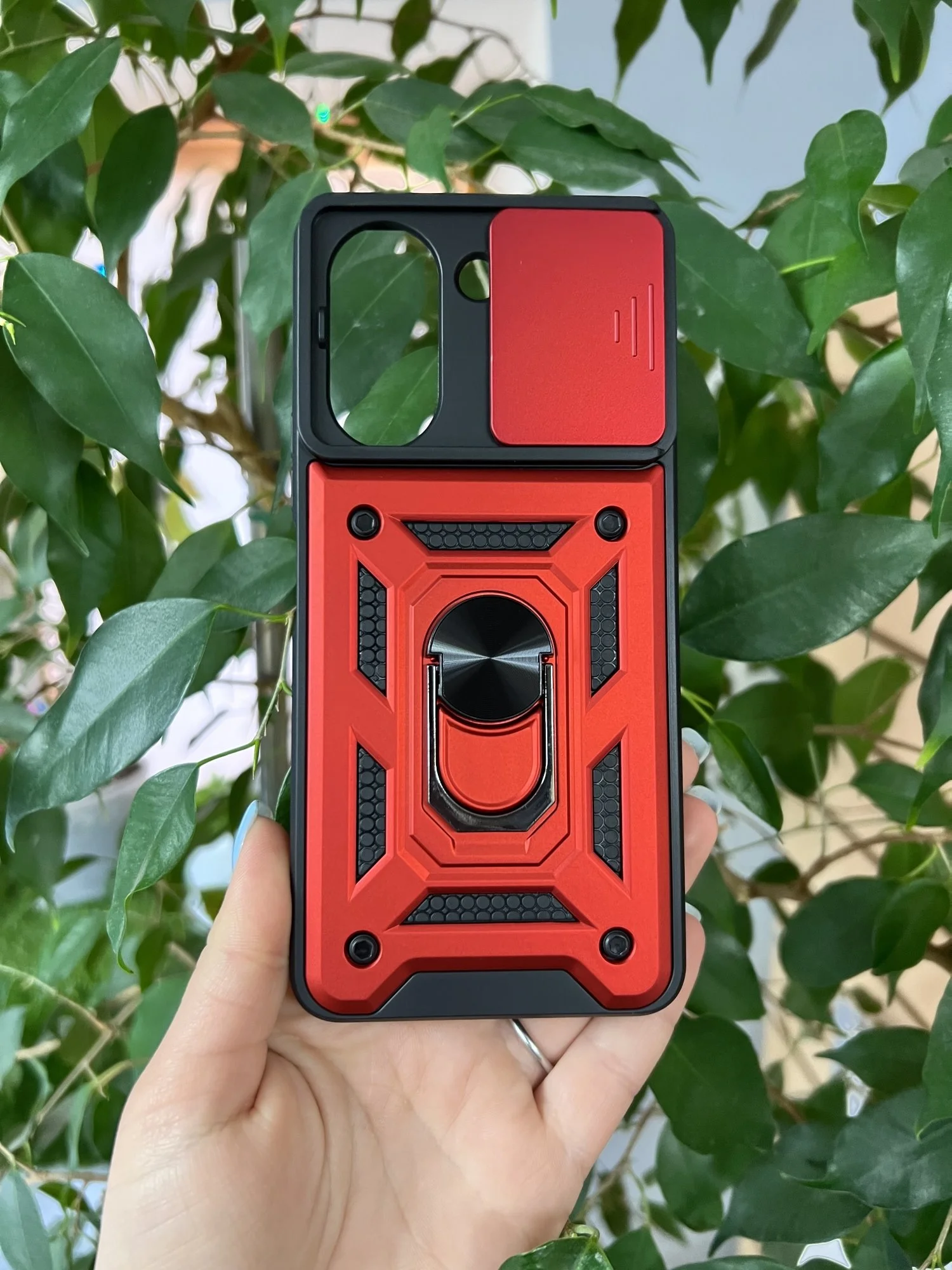 Красный чехол противоударный armors для Vivo Y27S / Виво У27S с защитой камеры