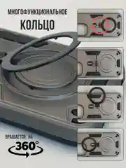 Тёмно-серый чехол для Xiaomi Redmi 13C 4G / Poco C65 5G, противоударный
