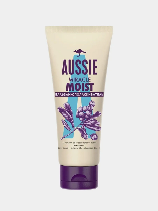 Бальзам для волос Aussie Miracle Moist с маслом Австралийского ореха макадамия, 200 мл