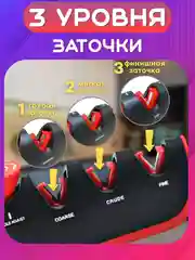 Серый точилка для ножей ручная, ножеточка с 3-х этапной системой заточки, точило для ножниц