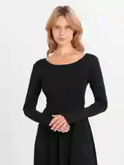 Черный платье лапша рубчиковая ткань