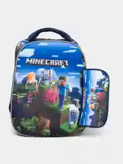 Светло-синий рюкзак школьный Майнкрафт, Minecraft , 40 x 32 см