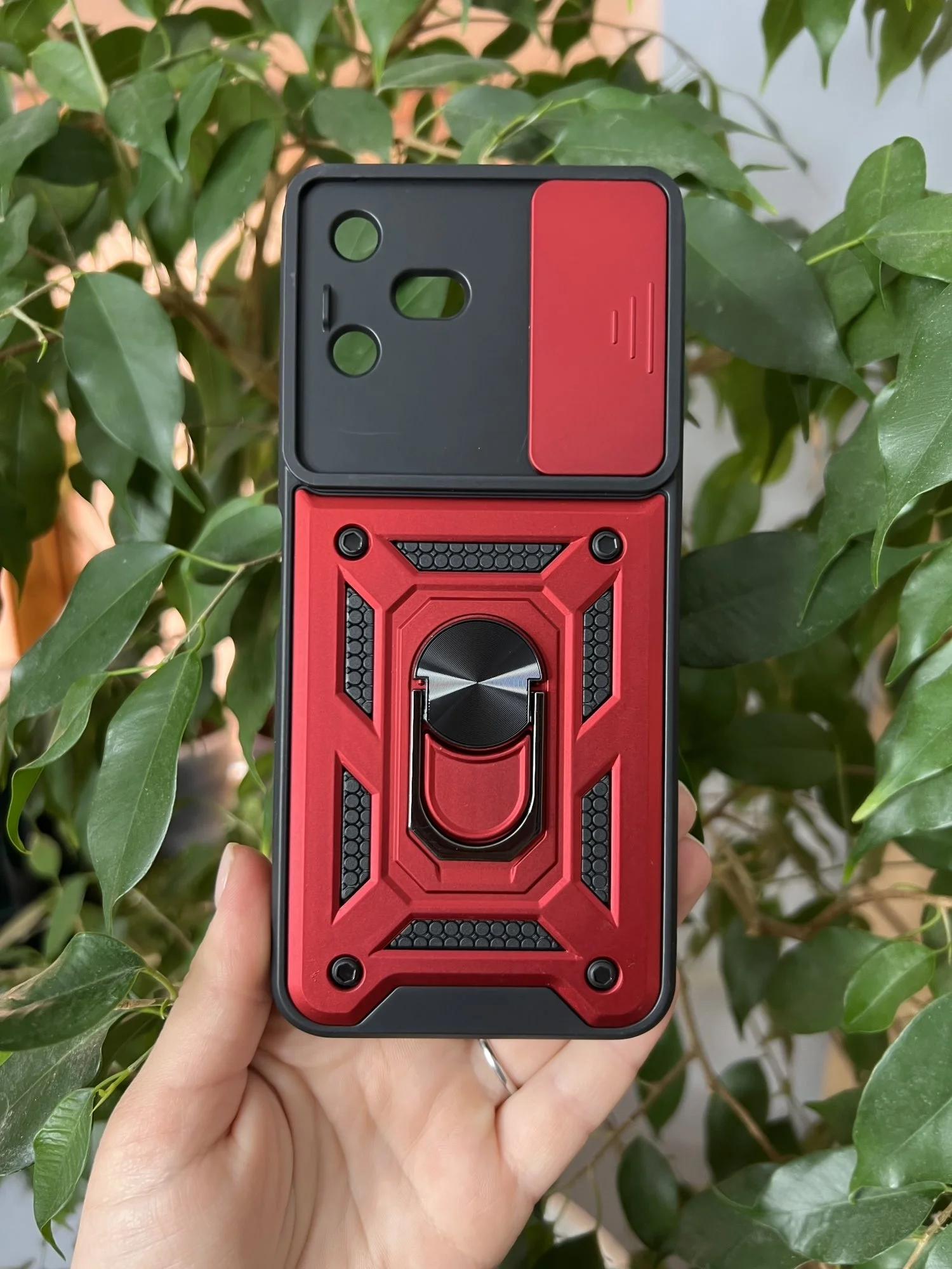Красный чехол противоударный armors для Tecno Pova Neo 3 / Техно Пова Нео 3 с защитой камеры