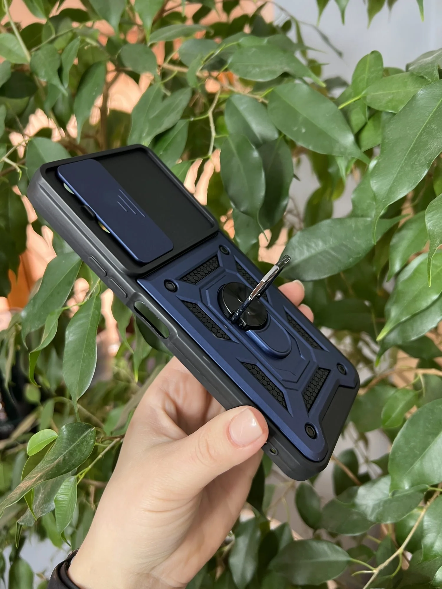 Темно-синий чехол противоударный armors для Tecno Pova Neo 3 / Техно Пова Нео 3 с защитой камеры