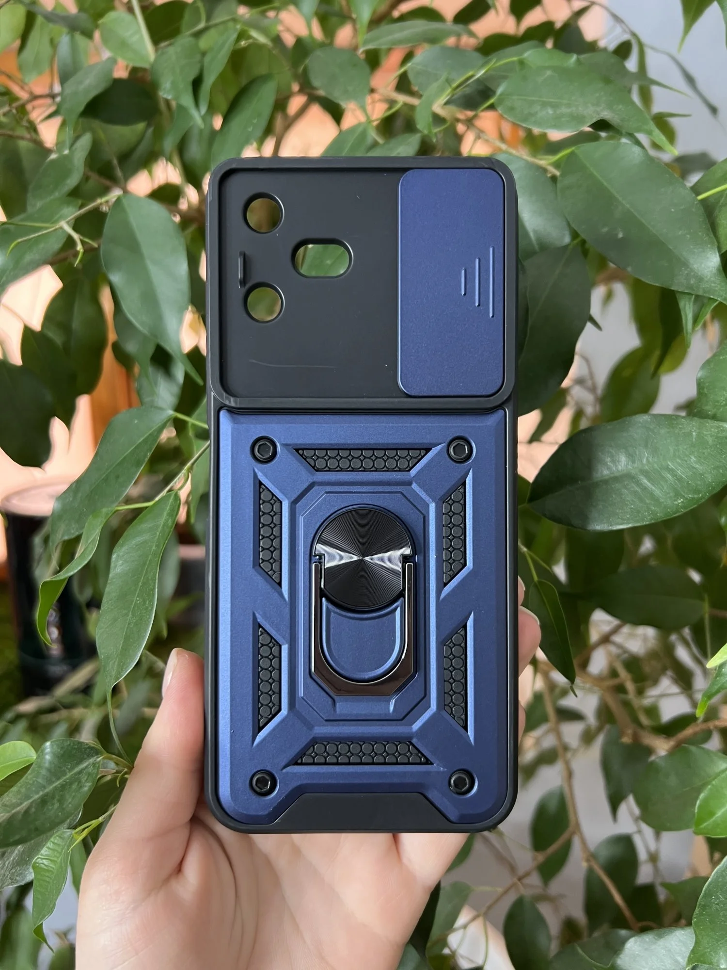 Темно-синий чехол противоударный armors для Tecno Pova Neo 3 / Техно Пова Нео 3 с защитой камеры