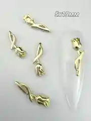 Мятный объемные фигурки для дизайна ногтей 3d, со стразами, цветы, змеи, бабочки, сердца, доллары