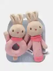 Голубой мягкие игрушки зайки, погремушки для малышей, развивающий для новорожденных, пищалка 0+