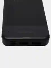 Черный повербанк 10000 мАч, с индикацией заряда, 2 USB разъема для зарядки