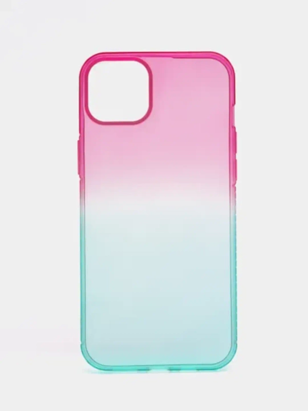 Чехол для iPhone (Айфон) 7, 8, SE, XR, XS, 11, 12, 13, 14, 15, mini, Pro, Plus, Max прозрачный с градиентом
