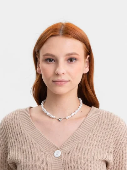 Цепочка на Новый год с подвеской сердце