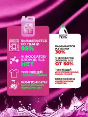 Розовый гель для стирки Pierfine, универсальный