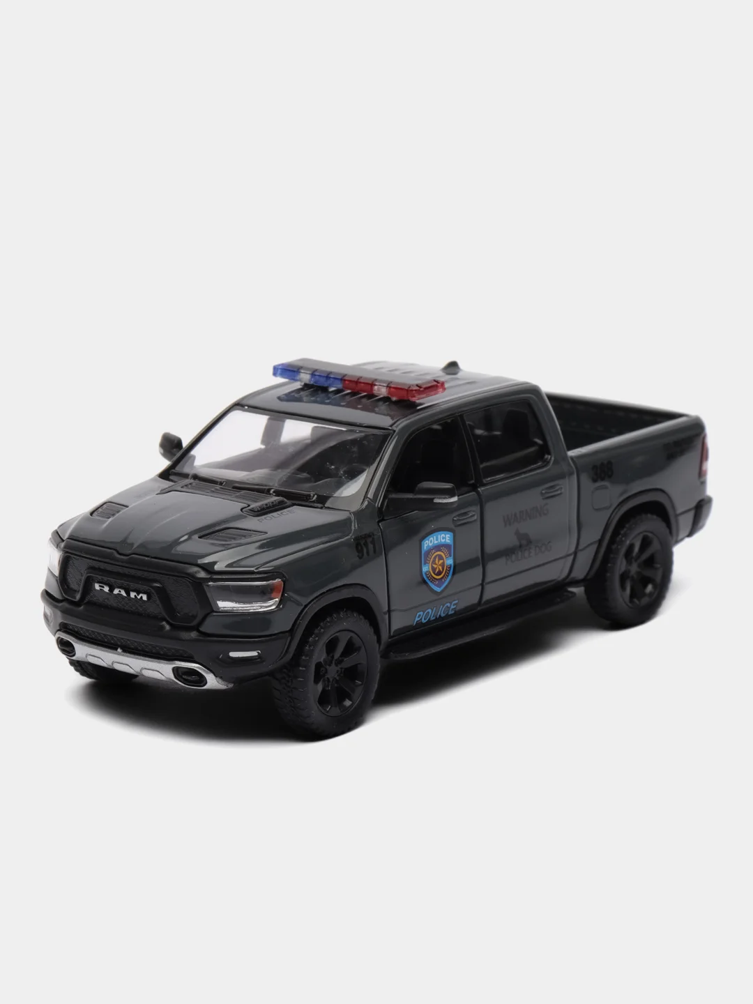 Серый машинка металлическая Kinsmart 1:46 2019 Dodge RAM 1500 Firefighter/Police KT5413DPR
