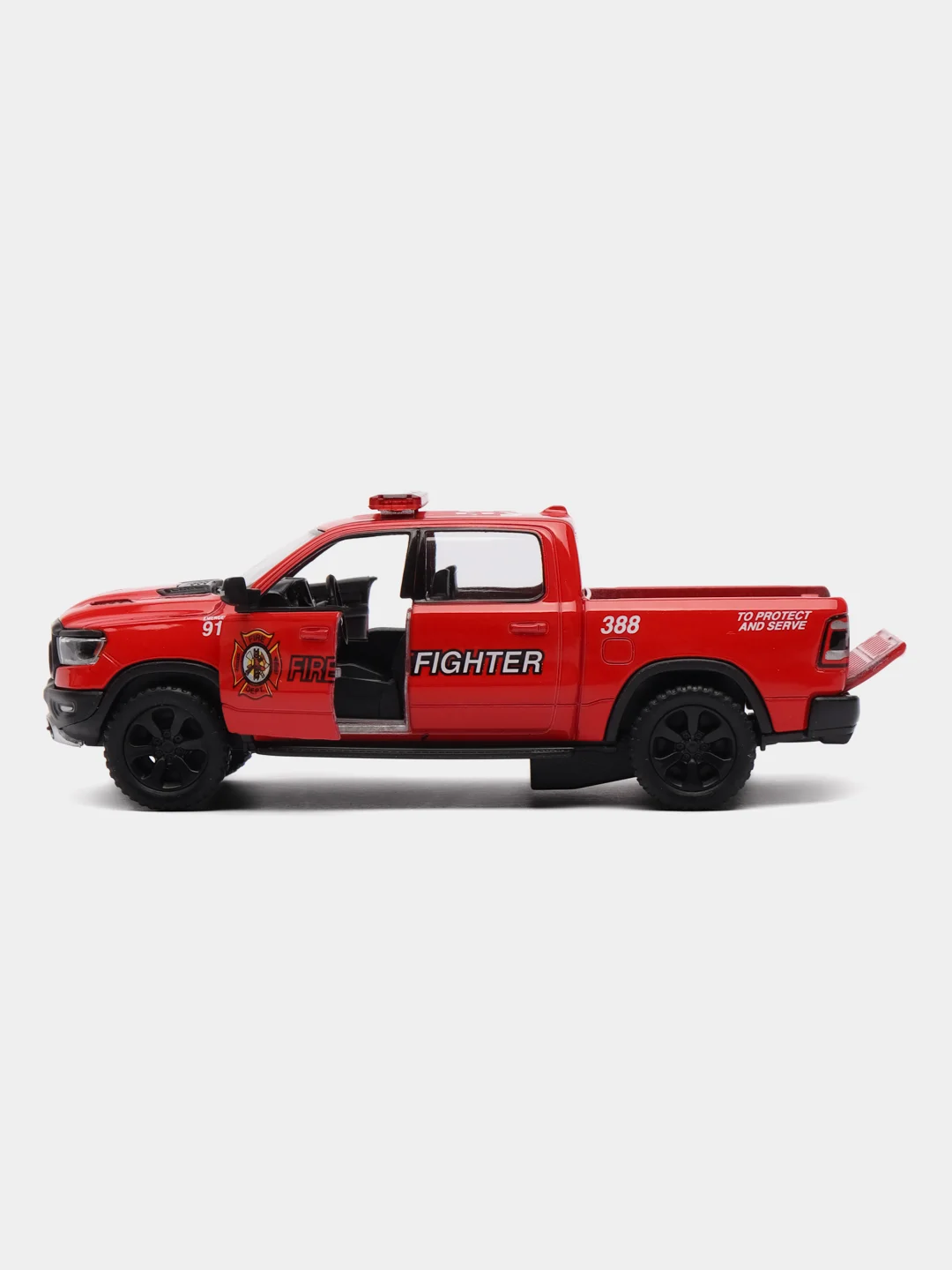 Красный машинка металлическая Kinsmart 1:46 2019 Dodge RAM 1500 Firefighter/Police KT5413DPR