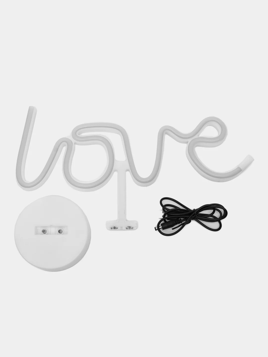 Розовый светильник настольный светодиодный, неоновый, на батарейках, love