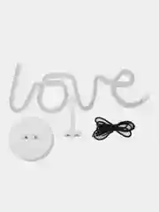 Розовый светильник настольный светодиодный, неоновый, на батарейках, love