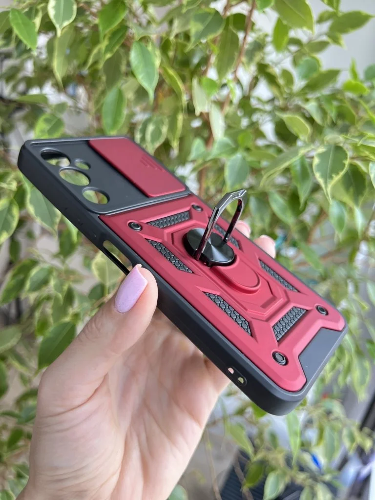 Красный чехол противоударный armors для Tecno Pova 4 Pro / Техно Пова 4 Про с защитой камеры
