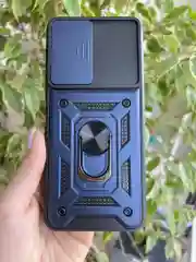 Темно-синий чехол противоударный armors для Tecno Pova 4 Pro / Техно Пова 4 Про с защитой камеры