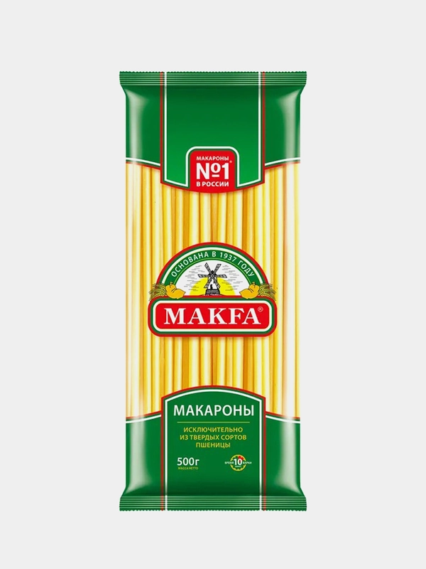 Макаронные изделия MAKFA "Макароны", длинные, из твердых сортов пшеницы, 500 г