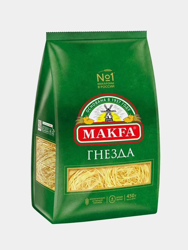 Макаронные изделия MAKFA "Гнезда", капеллини, 450 г