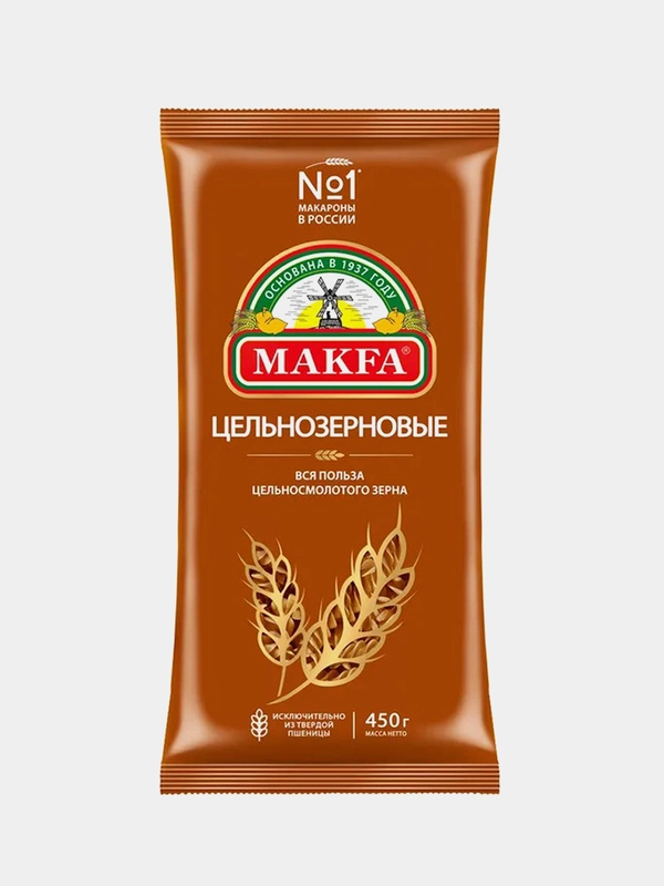 Макаронные изделия MAKFA "Спирали", цельнозерновые, 450 г