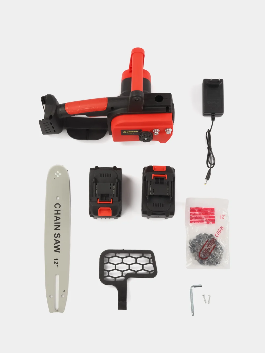 Электропила ChainSaw цепная аккумуляторная 12 дюймов, 2 аккумулятора